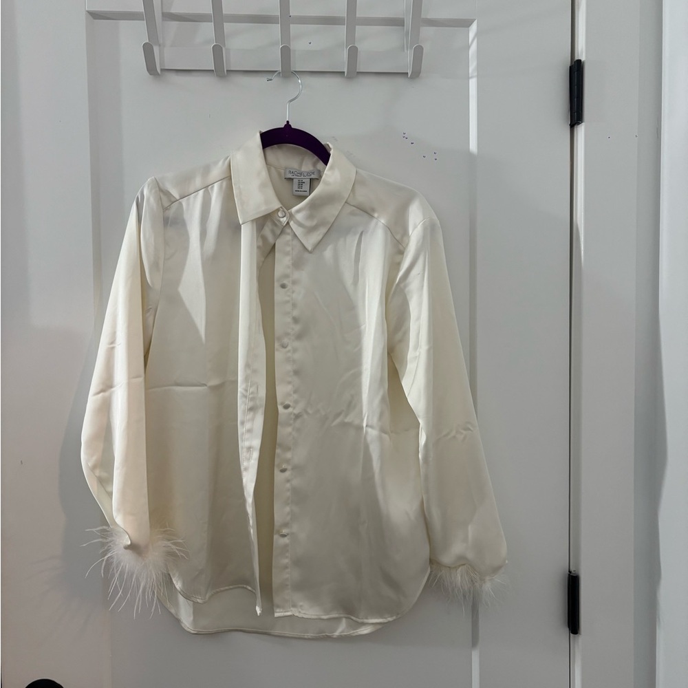 Rachel Zoe Cream Satin Top